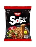 Nissin Soba Bag – Chili, 9er Pack, Wok Style Instant-Nudeln japanischer Art, mit Chili-Sauce, schnelle Zubereitung, asiatisches Essen (9 x 111 g)